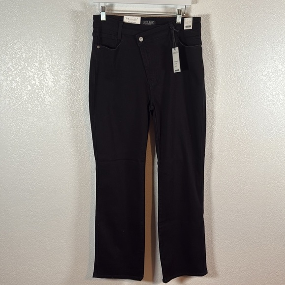 Judy Blue Black Dad Jean Straight Leg Crossover Waist Size 13/31 NWT - Picture 2 of 9